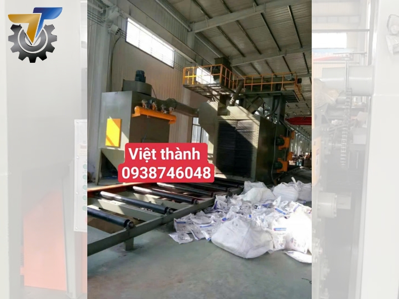Máy phun bi băng tải con lăn